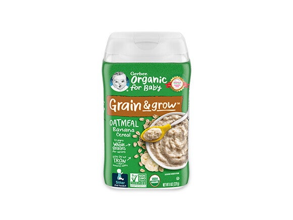 GERBER Organic Cereal Oatmeal Banana Nestl Baby Me